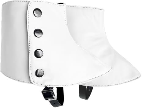 Herren Gangster Spats 20er Jahre Leder Stiefelüberzüge für Männer Snap Spats Vintage Stil Dapper Männer Gamaschen Spats Kostüm Zubehör, Weiss/opulenter Garten, Large