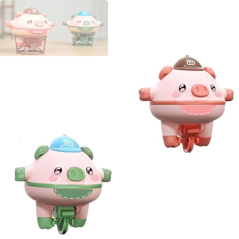 PMLOPJKD Amazing Cute Balanced Pig, Roly-Poly Balance Pig Piglet, Roly-Poly Fingertip Gyroscope Balance Robot, Tightrope Walking Tumbler Piglet Unicycle Toy, Cute Balanced Pig Toys (2-PCS)
