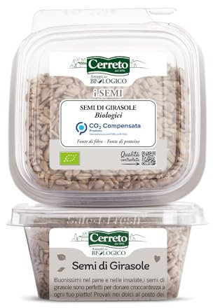 Semi di Girasole Decorticati Cerreto Bio - in vaschetta salva freschezza da 175g - Senza glutine - Fonte di proteine - Fonte di fibre - Biologici - Vegan