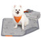 Feandrea Hundedecke, 2er Set, Wiederverwendbare Hundematte, 61 x 46 cm, S, wasserdicht, auslaufsicher, rutschfest, saugfähig für Hunde, Katzen, Kaninchen, Taubengrau PTD001G01