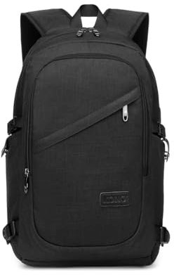 Kono Laptop Backpack Womens 15.6 Inch Laptop Rucksack with USB Charging Port and Lock Water Resistant School Bags for Girls (Black)