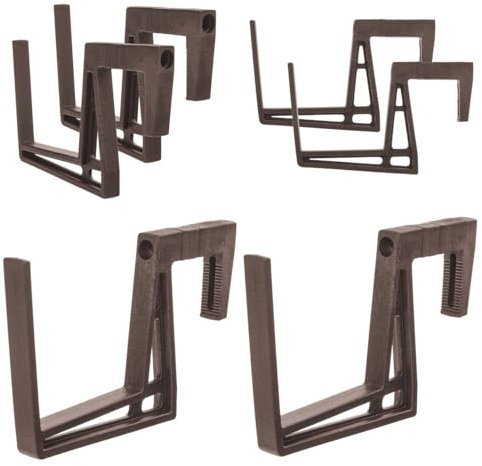 KADAX Balkonkastenhalter aus Plastik, Blumenkastenhalterung ohne Bohren, verstellbare Haken und Halter für Blumenkasten, Balkonkasten Halterung für Balkon (Braun 2-er Set)