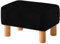 YMYNY Petit Pouf Ottoman, Repose-Pieds, Ottomane Rectangulaire avec Pieds en Bois Stable, Matériau Teddy, Tabouret Bas, Tabouret de Canapé pour Salon, Chambre à Coucher, 42 × 29 × 24CM Noir HBD030B
