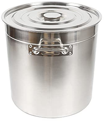 50/70/90L Edelstahl Kochtöpfe Suppentopf Silber Edelstahl Suppentopf mit Deckel Großer Camping-Kochtopf Es eignet sich zum Garen Braten und Warmhalten auf Gas- und Induktionskochfeldern usw (70L)