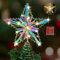 Colorful Reflective Christmas Tree Toppers, 25 CM Star for Christmas Tree Topper, 15 LED Lights Xmas Treetop, Reflective Ribbon Lighted Metal Tree Ornaments Topper Star for Christmas Tree Decoration