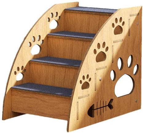 Scalette per cani – Scala per cani e animali domestici | Scaletta alta per cani che si arrampica sul letto del cane, scale in legno antiscivolo per cani e gatti di taglia grande/media/piccola,