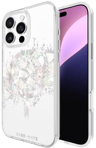 Case-Mate iPhone 16 Pro Max Case [Compatible with MagSafe] - Stylish Mother of Pearl Phone Case with 12ft Drop Protection - Premium Magnetic Cover for iPhone 16 Pro Max - Touch of Pearl