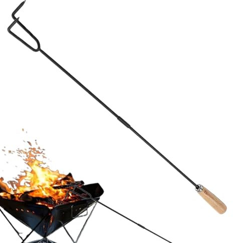 Generisch Feuerstellen-Poker, Kamin-Poker | Robuster Feuerschalen-Poker - Kamin-Schürhaken, 84,8 cm langer Lagerfeuer-Schürhaken mit Holzgriff für Camping