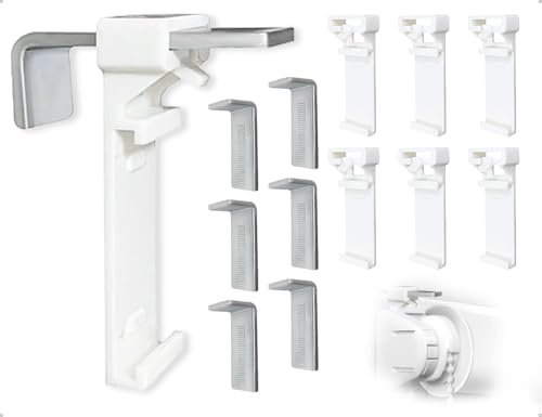 AOYEGIC 6 Stück Klemmhalter für Klemmfix Rollo,Metallkonstruktion Doppelrollo,Klemmträger Halterung,ohne Bohren zum Klemmen und Kleben,für die Befestigung am feststehenden PVC-Fenster Türflügel
