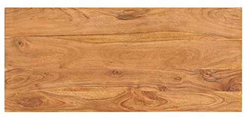 HEFZGDB Couchtisch Massivholz Akazie 100x45x33 cm Tisch Wohnzimmer Modern Stubentisch Kleiner Tisch Wohnzimmer Beistelltisch Sofa für Garten Café Tagungsraum Innenhof