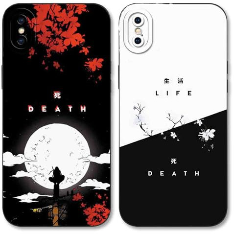 HDIJDY 2 Stück Handyhülle für Apple iPhone X/XS Hülle 5.8 Zoll, Phone Case Anime Naruto Akatsuki Ästhetik mit Muster Designs Manga Mädchen Junge Schutz Schutzhülle Stoßfest TPU Weich Ultra Dünn Cover