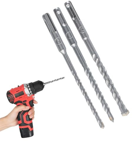 6-Piece SDS Plus Hammer Drill Bit Set, 10mm/8mm/6mm x 160mm Masonry Bits for Brick, Concrete & Stone Drilling with Alloy Tips