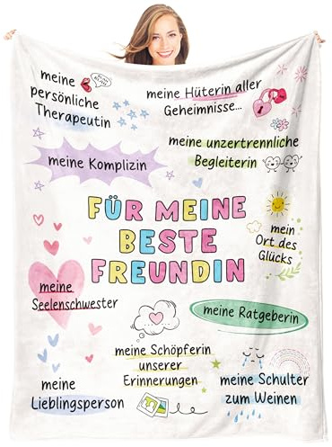Beste Freundin Geschenke, Kuscheldecke, Geschenk Beste Freundin Geburtstag | Geschenk für Beste Freundin zum Weihnachten Valentinstag, Weihnachtsgeschenke Geburtstagsgeschenk