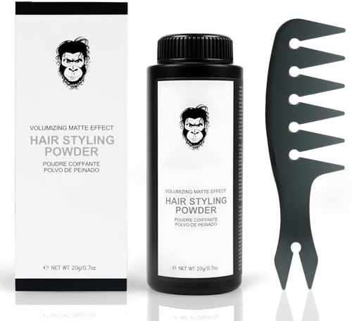 Beugo Hair Styling Texture Powder and Texture Comb, Ultra Matte Hair Volumising Texture Powder and Wide Tooth Comb for Volume, Thickening, Hold, Suitable for Most Hair Types
