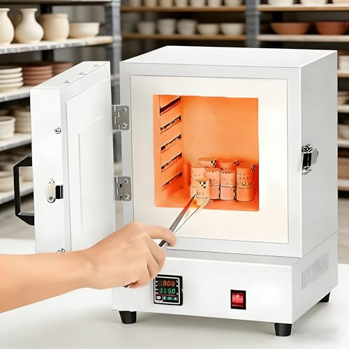 Four électrique pour poterie, four à traitement thermique 2000 W, four de laboratoire haute température 1150 ℃, parfait pour le bricolage, les bijoux, la céramique, petit portable