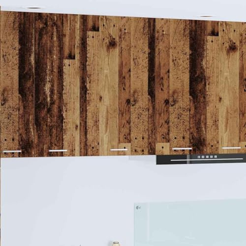 Plumbpyr Hängeschrank Altes Holz und Weiß aus Holzwerkstoff 50 x 31 x 80 cm mit viel Stauraum für Küche und Esszimmer, praktische Ablage für Geschirr, Teller, Töpfe, Pfannen und Gewürze