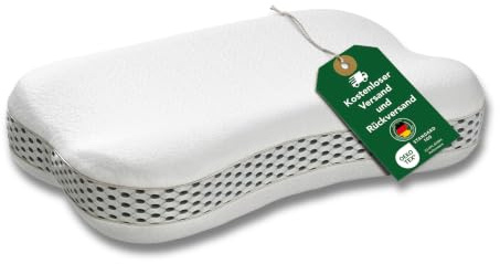 DREAMSTAR Nackenstützkissen mit Viskoschaum (50x30cm) | ergonimisches Kopfkissen, Reisekissen, Nackenkissen aus Viscose Memory Schaum | Öko-TEX®