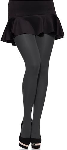Merry Style Women's 60 DEN Microfiber Tights Plus Size MS 162 (Graphite, XXXL)