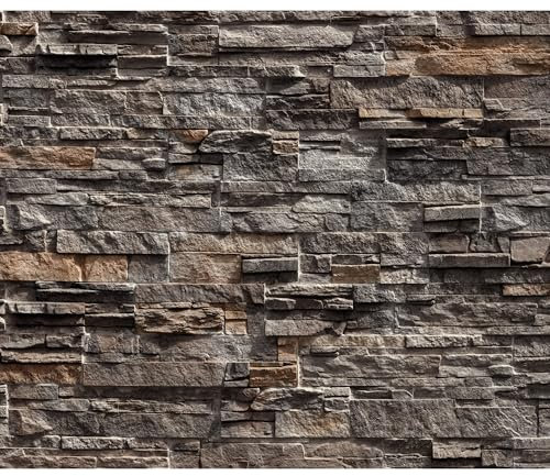 decomonkey Fototapete Steinwand Stein 350x256 cm XXL Design Tapete Fototapeten Tapeten Wandtapete moderne Wand Schlafzimmer Wohnzimmer Ziegelstein Steinoptik