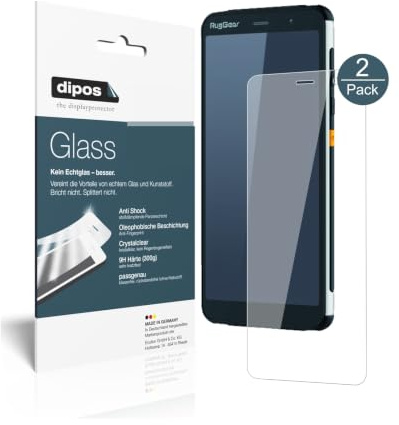 dipos 2x Displayschutzfolie 9H klar für RugGear RG850 | Bricht und splittert nicht, kein Echtglas, Anti-Shock, passt perfekt, kratzfest, blasenfrei, hüllenfreundlich, selbstklebend