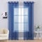 MIULEE 2er Set Voile Vorhang mit Ösen Gardine aus Voile Polyester Ösenschal Transparent Wohnzimmer Luftig Dekoschal für Schlafzimmer Dunkelblau 260 x 140cm (H x B), Grommet Top