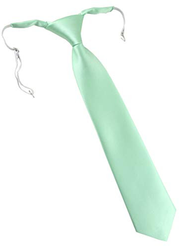 TigerTie Designer Security Sicherheits Krawatte in mint einfarbig Uni - vorgebunden mit Gummizug in weiß