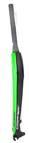 HIOD Bicycle Forks Carbon Fiber Bicycle Rigid Fork Disc Brake Cone Tube Mountain Bike Full Carbon Fork Bike Fork,Green,26