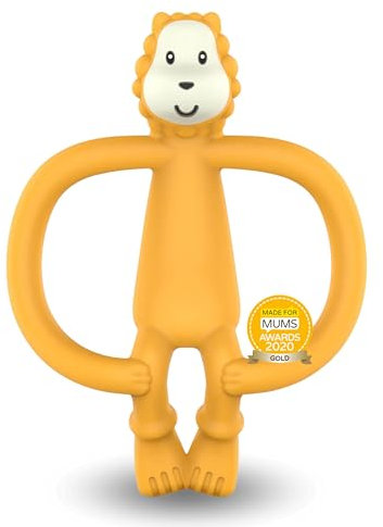 Matchstick Monkey Beißring Tiermotiv - Baby Zahnungshilfe - weiche Noppen massieren wundes Zahnfleisch - Silikon - BPA-frei - Greifling für Zahnen ab 3 Monaten - Ludo Löwe