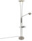 Qazqa - Modern stahl I nickel matt Stehlampe mit Lesearm inkl. LED und USB-Anschluss - Sevilla Dimmer I Dimmbar I Wohnzimmer I Schlafzimmer I Deckenfluter - Stahl Länglich - I LE