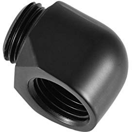 M ugast 2 Pezzi 90 Gradi Raccordo a Gomito in Ottone Filettato G1/4'', Adattatore di Estensione Connettore per di Raffreddamento ad Acqua della CPU del Computer(Maschio a Femmina)