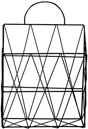 FülleMore Zeitungshalter Magazinhalter aus Metall Wand Tür hängend Zeitungsständer Zeitschriftenständer Tisch Bücherregal für Badezimmer Küche Büro(37.5x25x10cm) (Schwarz)