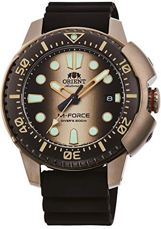 Orient Herren Analog Automatik Uhr mit Silikon Armband RA-AC0L05G00B