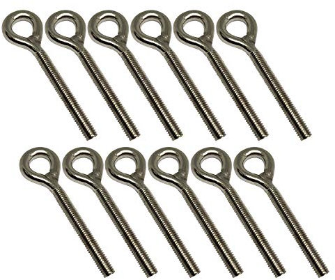 Perno de ojo M6 de 12 piezas hecho de inox 304 Perno de anillo resistente y resistente a la oxidación 70 mm de longitud para proyectos colgantes de jardín