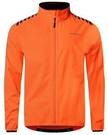 INBIKE Fahrradjacke Herren Sommer Winter Wasserdicht Atmungsaktiv Regenjacke Regenmantel Fahrrad Radsport Laufjacke Regen Leicht Frühling Herbst Orange M
