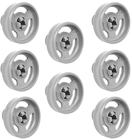 8 x roues et axes universels de panier inférieur pour Hotpoint/Candy/Ariston/Creda/Fisher & Paykel/Haier/Smeg/Kenwood/Indesit/Hoover Lave-vaisselle C00094189 C00104638 C00056347