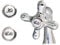 Replacement Hot and Cold Victorian Style Cross Head Tap Screw in Metal Chrome Plastic Silver Traditional Classic Indices Conversion Kit for Bathroom Basinet and Kitchen Sink Taps