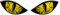 BIKE-label - Adesivo 3D a forma di occhi malvagi per auto, moto, o casco, pellicola catarifrangente, giallo, X910066VA