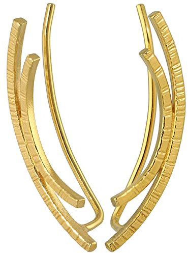 Ohr Kletterer Ear Cuff Ohrringe aus 925 Sterlingsilber 24K Vergoldet - Minimalistisch Modern - Nickelfrei Hypoallergen - Handmade by Emmanuela