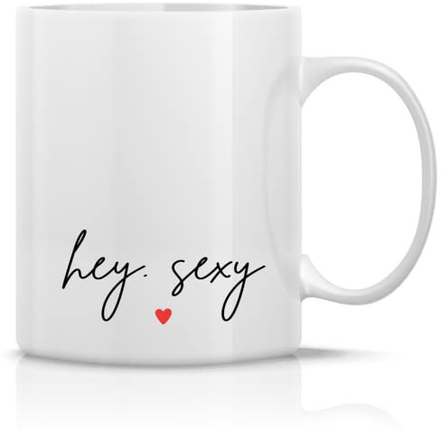 tradercat Tasse mit Spruch - Motiv – Hey sexy – einseitig bedruckt – Kaffeetasse – lustig – Arbeit – Büro – Geschenk - Teetasse - Kaffeebecher (hey sexy)
