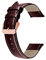 Kai Tian Uhrenarmband aus Echtem Glänzendem Leder für Männer und Frauen Dunkel Rot mit Roségold Schnalle 16mm