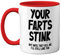 Funny Valentines Gifts for Him - Your Farts Stink Mug - Funny Mugs for Men, Birthday Gifts Boyfriend Husband Dad, Joke Novelty Present, I Love You Daughter Son Wife, 11oz Red Ceramic