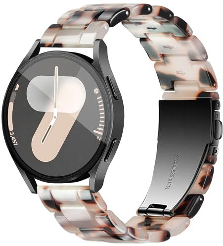 Vamyzji Compatible with Samsung Galaxy Watch 7/6/5/4 40mm 44mm, FE 40mm, Galaxy Watch 5 Pro, 6 Classic 43/47mm Strap, Light Resin Strap for 4 Classic/Active 2
