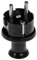 KEL Uni-Schuko Stecker 6A / 250 V max - IP44 Stromstecker für den Außeneinsatz, Schukostecker mit Gummideckel Schwarz