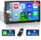 Hikity Wireless CarPlay 1 DIN Stereo Auto con Schermo da 7 Pollici Touchscreen Android Auto Autoradio Vivavoce Bluetooth Radio Auto con FM Radio AUX TF Retrocamera