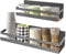 Uten 2 Pack Spice Rack Iron Magnetic Shelf, Refrigerator Magnetic Spice Holder, Wall Mounted Seasoning Organizer, for Cabinet Refrigerator Space Saving Kitchen Organization - Grey