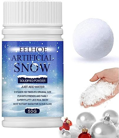 HAMIL Instant-Schneepulver | Winter-Instant-Kunstschneepulver zum Spielen - Erwachsene Kinder Spielen Spielzeug Instant Snow zum Bauen von Schneemännern, zum Kämpfen mit Schneebällen