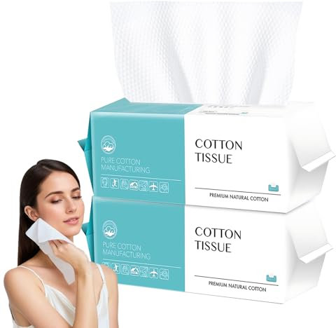Disposable Face Towel 200 Count, Soft Cotton Clean Towels, Biodegradable Disposable Towels, Skin Care, Makeup Remover, Cleansing Wipes and Facial Cleansing
