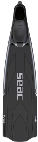 Seac W-22, Nueva Generación de Aletas Largas de Apnea Con Pala, Negro, 36/38