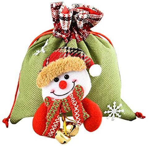 jebyltd Kordelzugbeutel Weihnachten Süßigkeiten Geschenktüten Beutel Schneemann Weihnachtsmann Rentier Festival Kordelzug Taschen Party Container