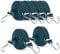 MUXHEL 6 Stück 3m Spanngummi mit Haken, 3cm Breit Verstellbar Spanngurte Expander mit Metallhaken, Extra Stark Flach Gepäckspanner Gummiseil für Garten Fahrrad Auto Tarps Camping - Blau